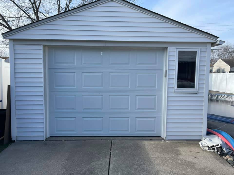 White traditional garage door