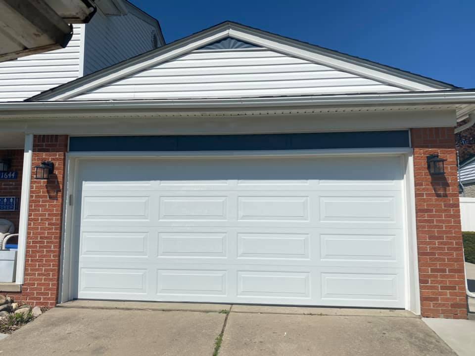White long panel standard garage door