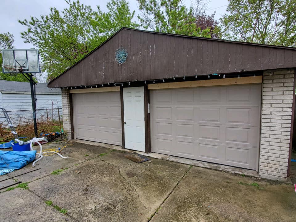 standard traditional garage doors after a replacement
