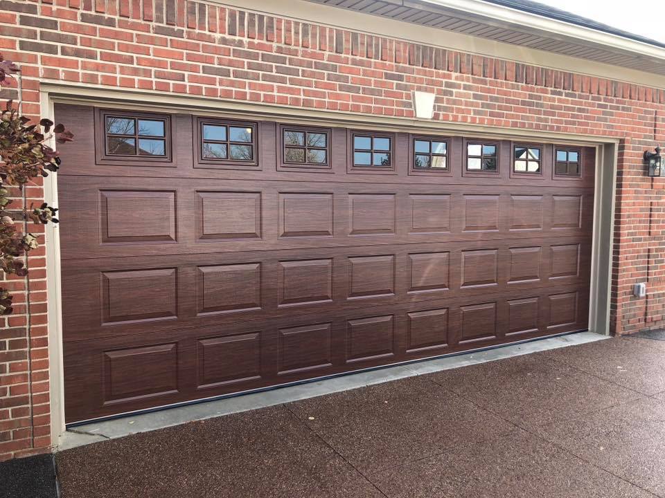 Carriage wood tone garage door